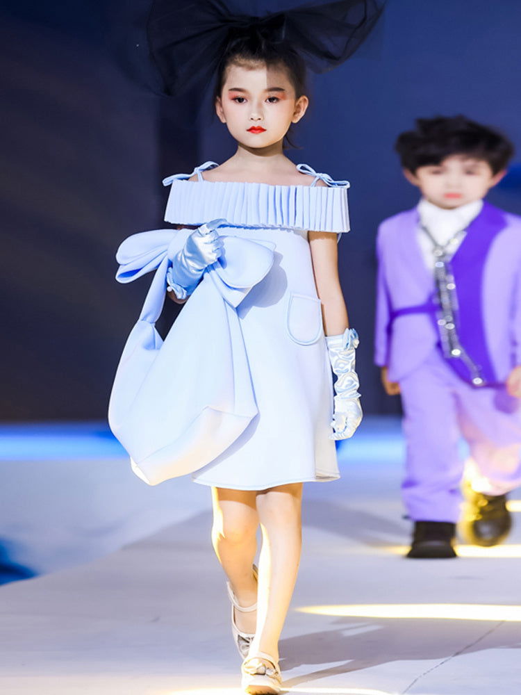 Girls' Fashionable Princess Banquet Evening Dress Light Luxury Hepburn Style - CHRISTDEST GLOBAL SERVICE