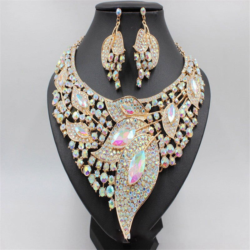 Glass Crystal Leaves Flower Party Ornament Set - CHRISTDEST GLOBAL SERVICE
