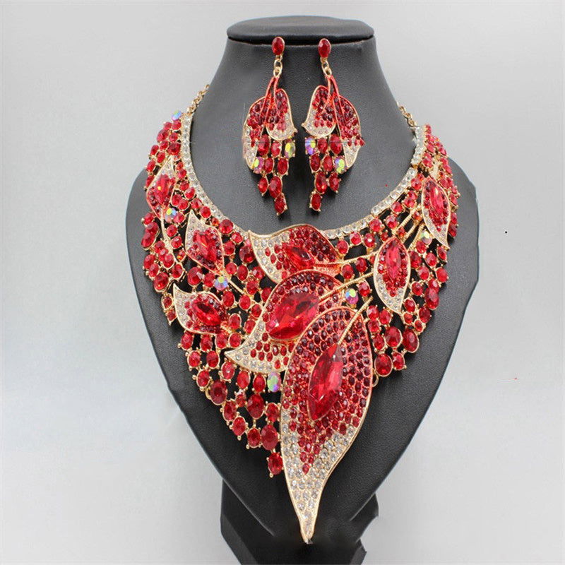Glass Crystal Leaves Flower Party Ornament Set - CHRISTDEST GLOBAL SERVICE