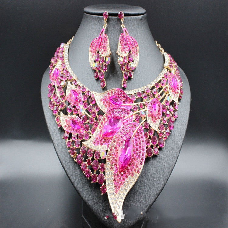 Glass Crystal Leaves Flower Party Ornament Set - CHRISTDEST GLOBAL SERVICE