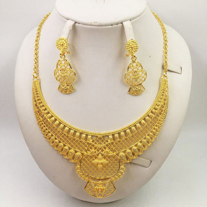 Gold Jewellery African Wedding Gifts Women Necklace Earrings - CHRISTDEST GLOBAL SERVICE