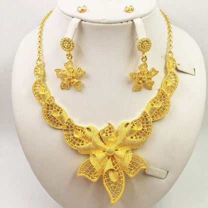 Gold Jewellery African Wedding Gifts Women Necklace Earrings - CHRISTDEST GLOBAL SERVICE