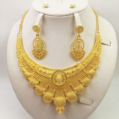 Gold Jewellery African Wedding Gifts Women Necklace Earrings - CHRISTDEST GLOBAL SERVICE