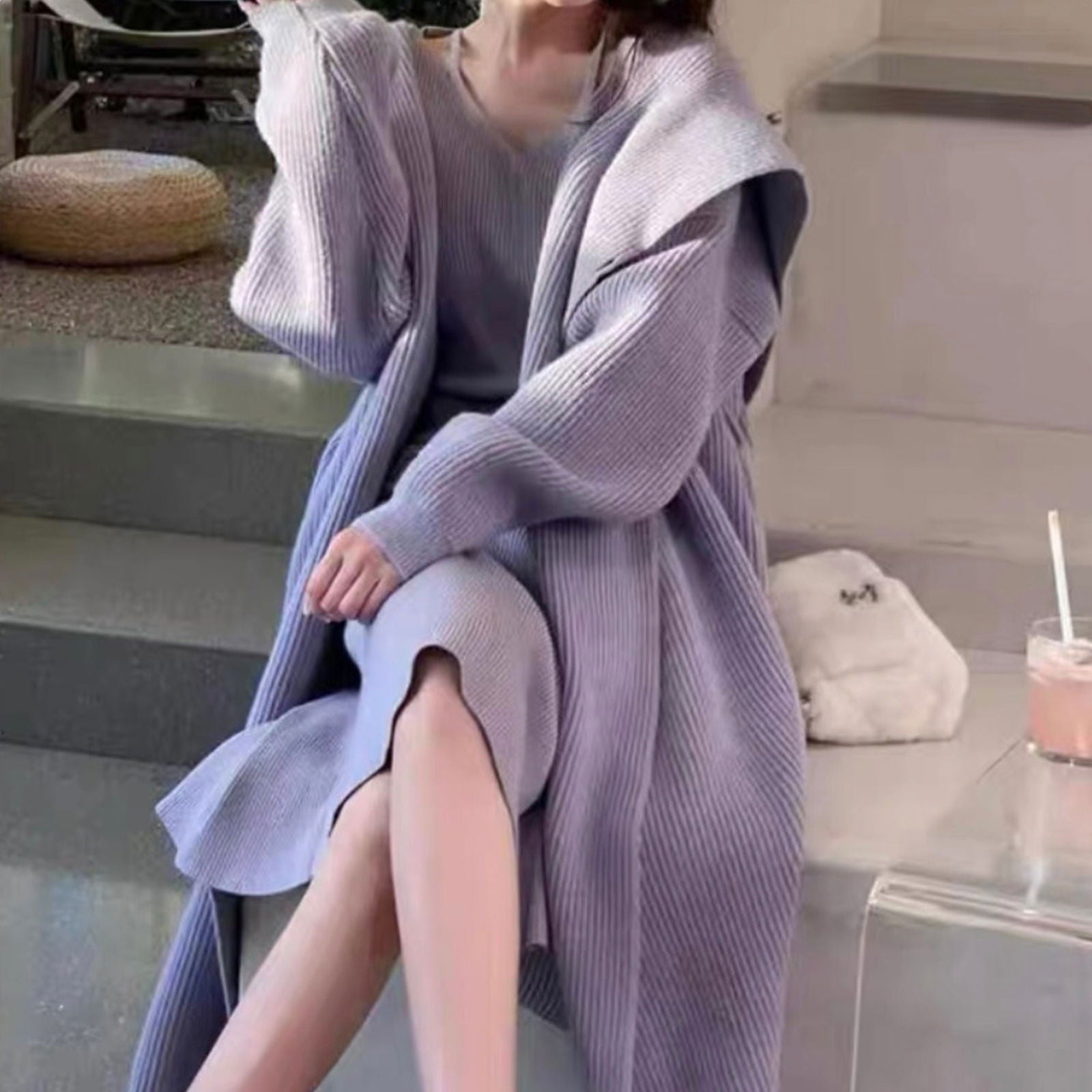 Green Alpaca Wool Sweater Coat Thickened Loose Knitted Cardigan Knitwear Handmade Clothing Hand Knit, Womens Clothing - CHRISTDEST GLOBAL SERVICE