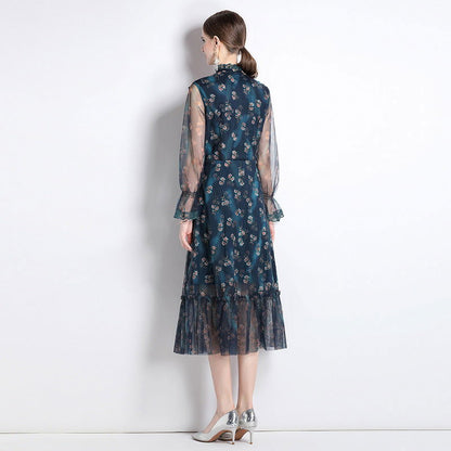 Green Shivering Court Slimming French Dress - CHRISTDEST GLOBAL SERVICE