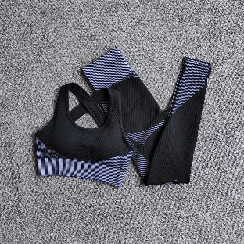 Women Fitness Sport Yoga Suit Seamless Women Yoga Sets Long Sleeve Yoga Clothing Female Sport Gym Suits Wear Running Clothes