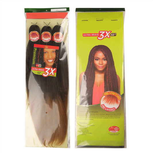 Wholesale 3x Prestretched 26-inch Stretch Braided Hot Water Shaping Ombre Easy Braid Synthetic Wig and Crochet Hair Extensions