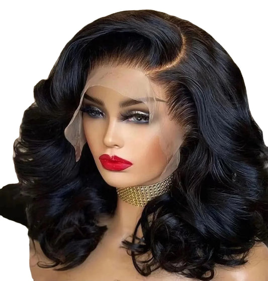 High Quality 13*4 Front Lace Wig Fashionable Loose Deep Wave Curly Synthetic Fiber Headband Small Cap Size Afro for Black Women