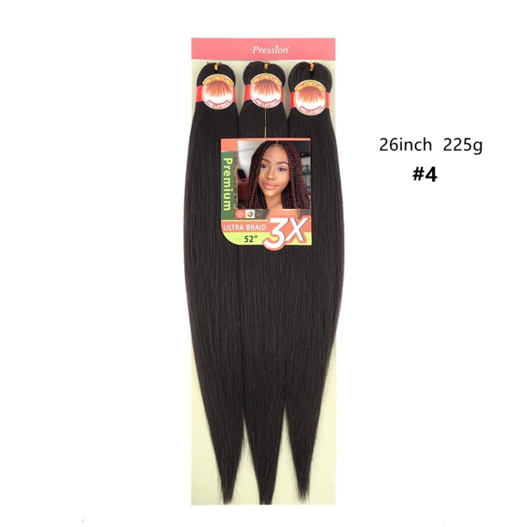 Wholesale 3x Prestretched 26-inch Stretch Braided Hot Water Shaping Ombre Easy Braid Synthetic Wig and Crochet Hair Extensions
