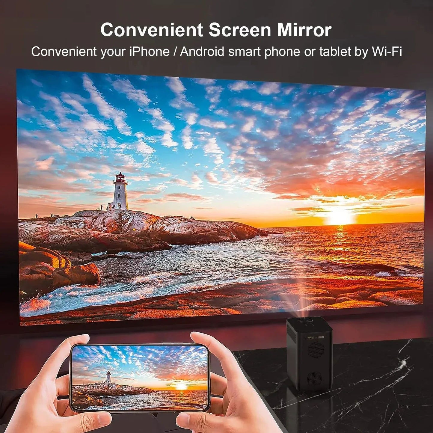 HONGTOP S30MAX Android Wifi 4k Smart Portable Projector with WiFi and Bluetooth Pocket Outdoor 4K 9500L Android 10.0 Projector - CHRISTDEST GLOBAL SERVICE