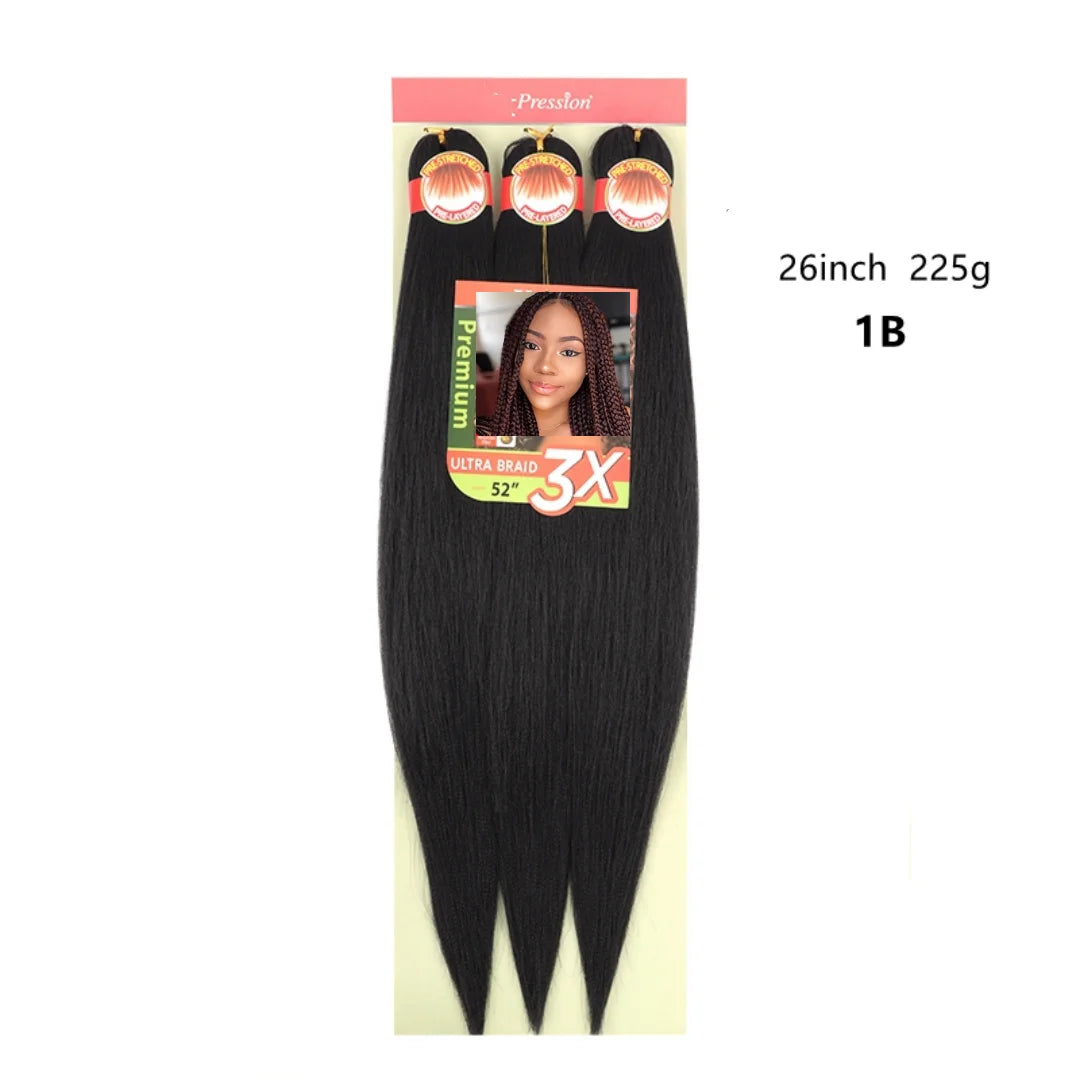 Wholesale 3x Prestretched 26-inch Stretch Braided Hot Water Shaping Ombre Easy Braid Synthetic Wig and Crochet Hair Extensions