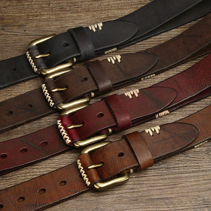 Handmade Retro First Layer Cow Leather Belt - CHRISTDEST GLOBAL SERVICE