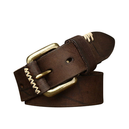 Handmade Retro First Layer Cow Leather Belt - CHRISTDEST GLOBAL SERVICE