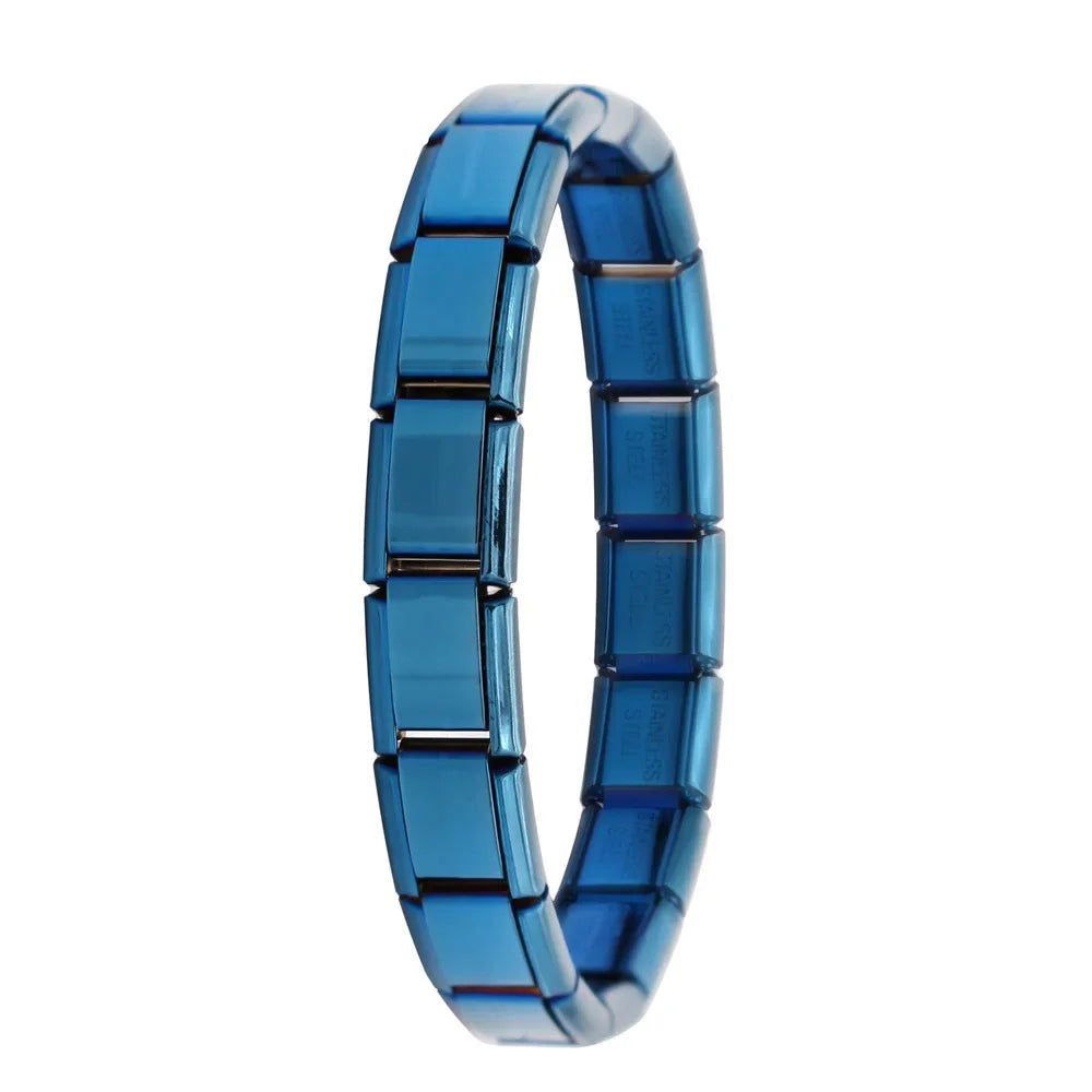 Hapiship New Women's Jewelry 9mm Width Itanlian Elastic Charm Bracelet Fashion Stainless Steel Bangle ST- - CHRISTDEST GLOBAL SERVICE