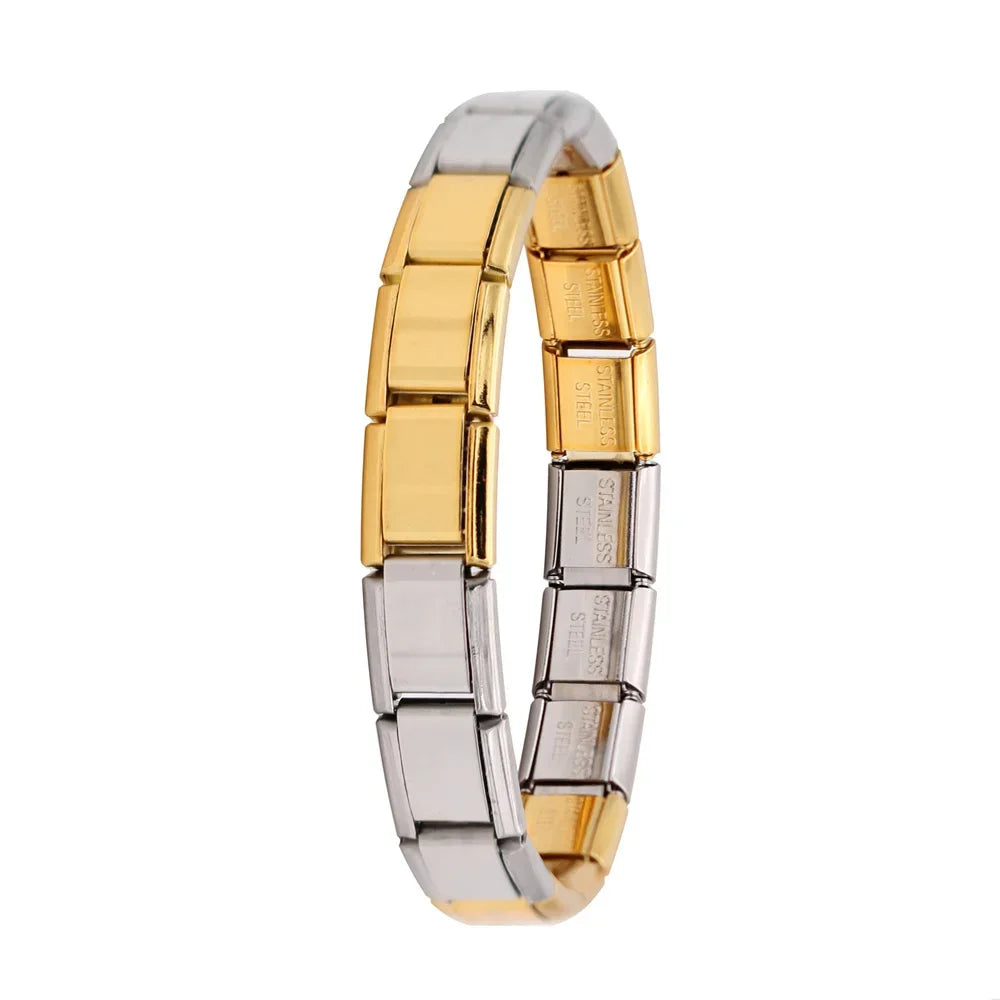 Hapiship New Women's Jewelry 9mm Width Itanlian Elastic Charm Bracelet Fashion Stainless Steel Bangle ST- - CHRISTDEST GLOBAL SERVICE