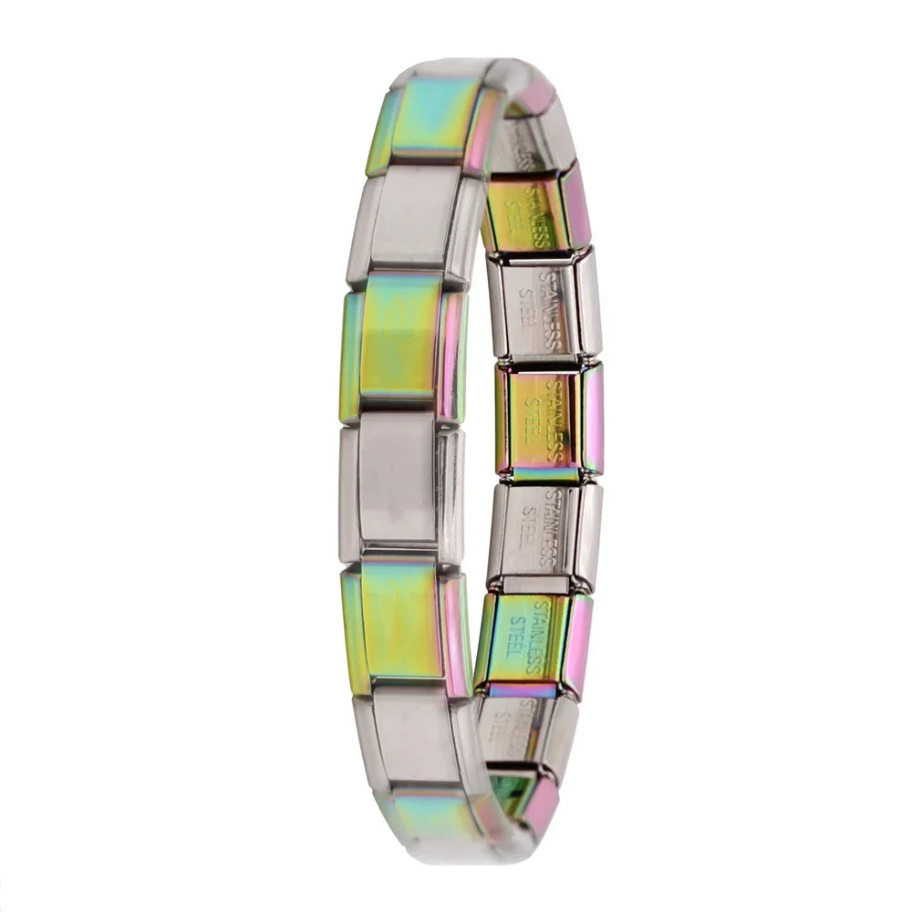 Hapiship New Women's Jewelry 9mm Width Itanlian Elastic Charm Bracelet Fashion Stainless Steel Bangle ST- - CHRISTDEST GLOBAL SERVICE