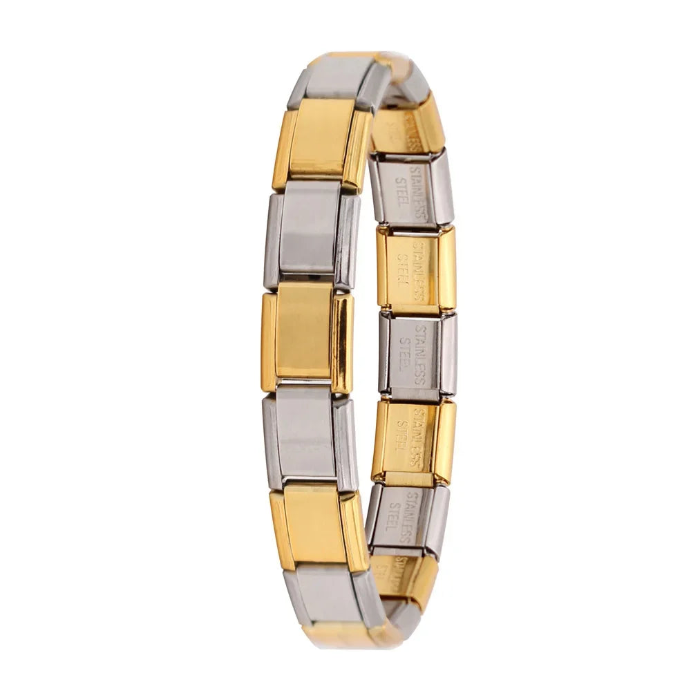 Hapiship New Women's Jewelry 9mm Width Itanlian Elastic Charm Bracelet Fashion Stainless Steel Bangle ST- - CHRISTDEST GLOBAL SERVICE