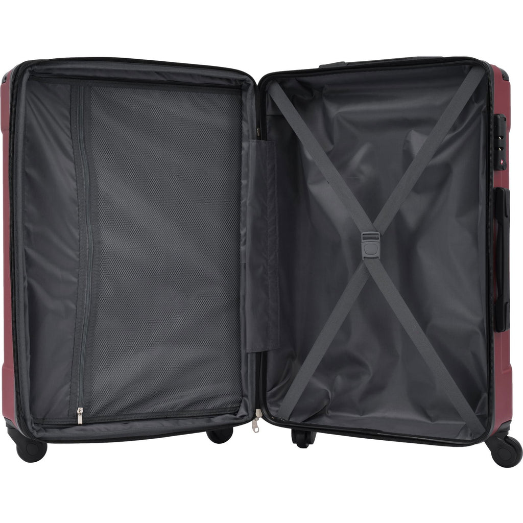Hardshell Luggage Spinner Suitcase with TSA Lock Lightweight Expandable 24'' (Single Luggage) Red + ABS + 24 Inch - CHRISTDEST GLOBAL SERVICE