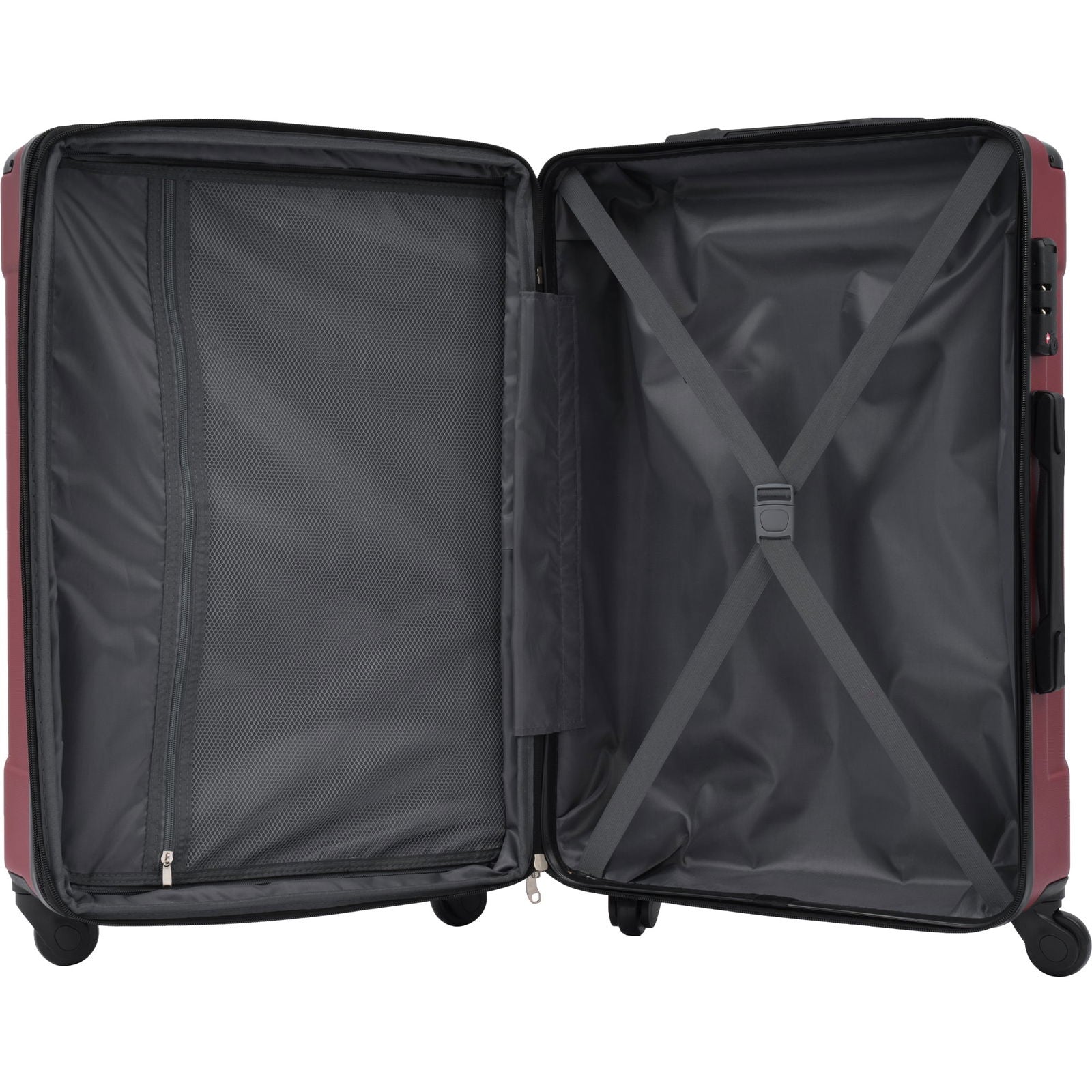 Hardshell Luggage Spinner Suitcase with TSA Lock Lightweight Expandable 24'' (Single Luggage) Red + ABS + 24 Inch - CHRISTDEST GLOBAL SERVICE