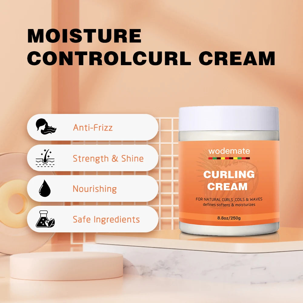 Organic Coconut Curling Cream With Shea Butter-Nourishing&Defining for Natural Curly Hair-Hydrating Curl Enhancer