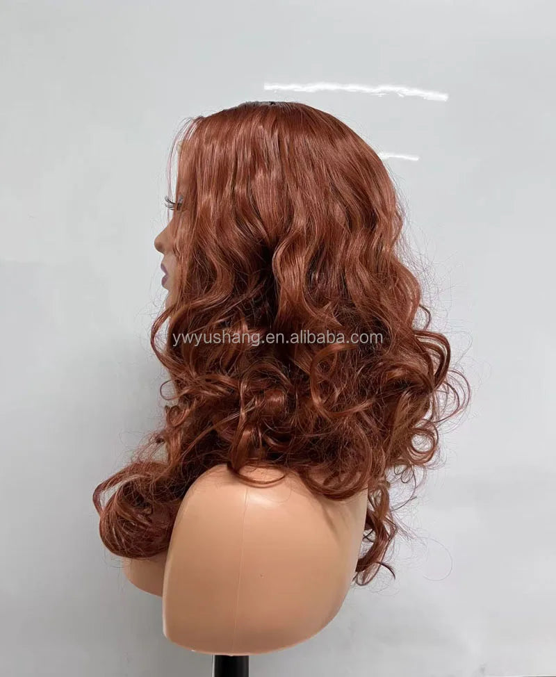 High Quality 13*4 Front Lace Wig Fashionable Loose Deep Wave Curly Synthetic Fiber Headband Small Cap Size Afro for Black Women