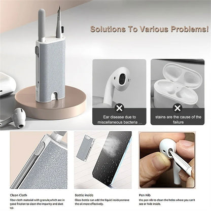 Hellodigi 5 in 1 Earphone Cleaner Brush Kit Camera Phone Tablet Laptop TV Cleaning Tools Headset Pen Cleaning Tool - CHRISTDEST GLOBAL SERVICE