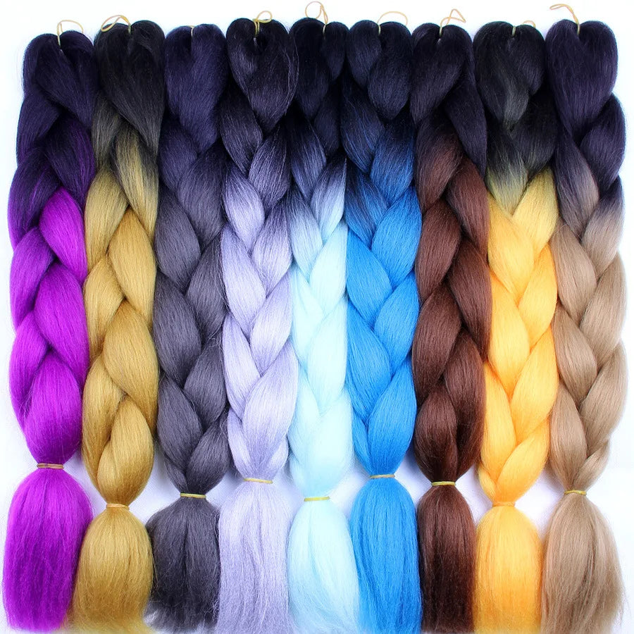 Wholesale 3x Prestretched 26-inch Stretch Braided Hot Water Shaping Ombre Easy Braid Synthetic Wig and Crochet Hair Extensions