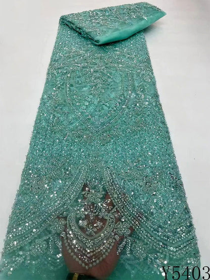 High-grade Lace Beads Sequined Mesh Embroidery Fabric - CHRISTDEST GLOBAL SERVICE