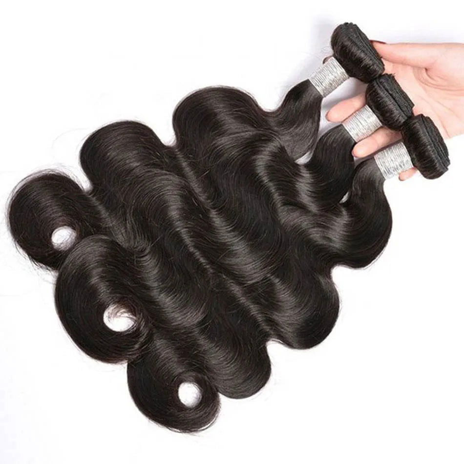 Human Hair Bundles Body Wave 26 28 30 Inch 100% Unprocessed Brazilian Virgin Hair Weave 3 Bundles Real Human Hair Natural Black - CHRISTDEST GLOBAL SERVICE