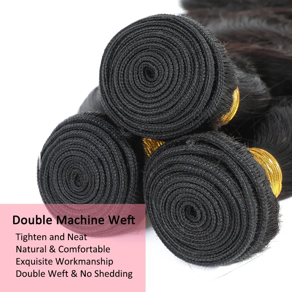 Human Hair Bundles Body Wave 26 28 30 Inch 100% Unprocessed Brazilian Virgin Hair Weave 3 Bundles Real Human Hair Natural Black - CHRISTDEST GLOBAL SERVICE