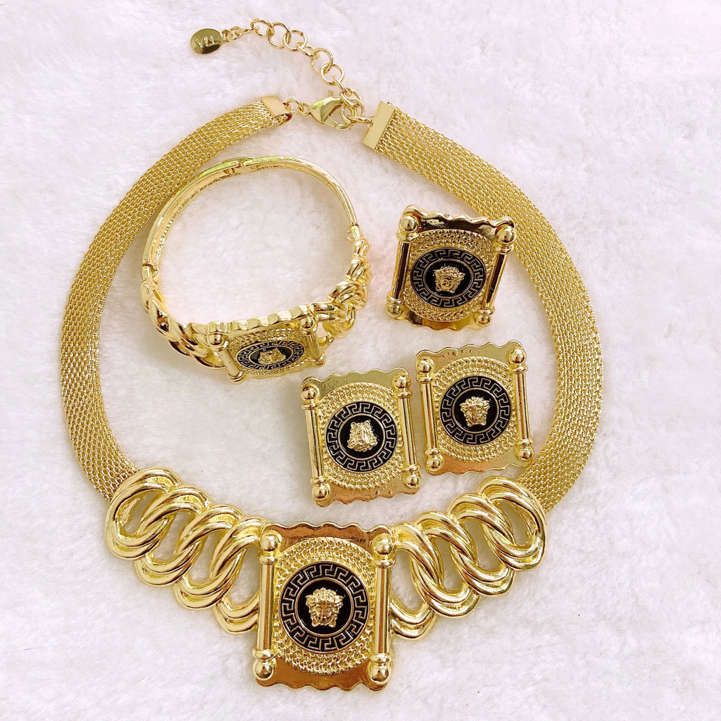 Jewelry Set For Women Italian Gold Plated Face Pendant Party Fashion Jewelry Women Gift Designer Style - CHRISTDEST GLOBAL SERVICE