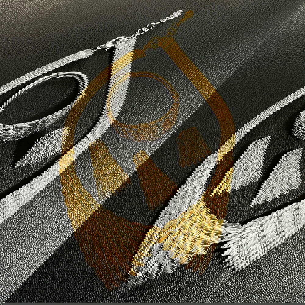Jewelry Sets For Women Gold Plating Necklace Earrings Pendant Feather Shape Simple Fashion Gift Free Shipping SYHOL - CHRISTDEST GLOBAL SERVICE