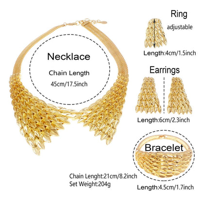 Jewelry Sets For Women Gold Plating Necklace Earrings Pendant Feather Shape Simple Fashion Gift Free Shipping SYHOL - CHRISTDEST GLOBAL SERVICE