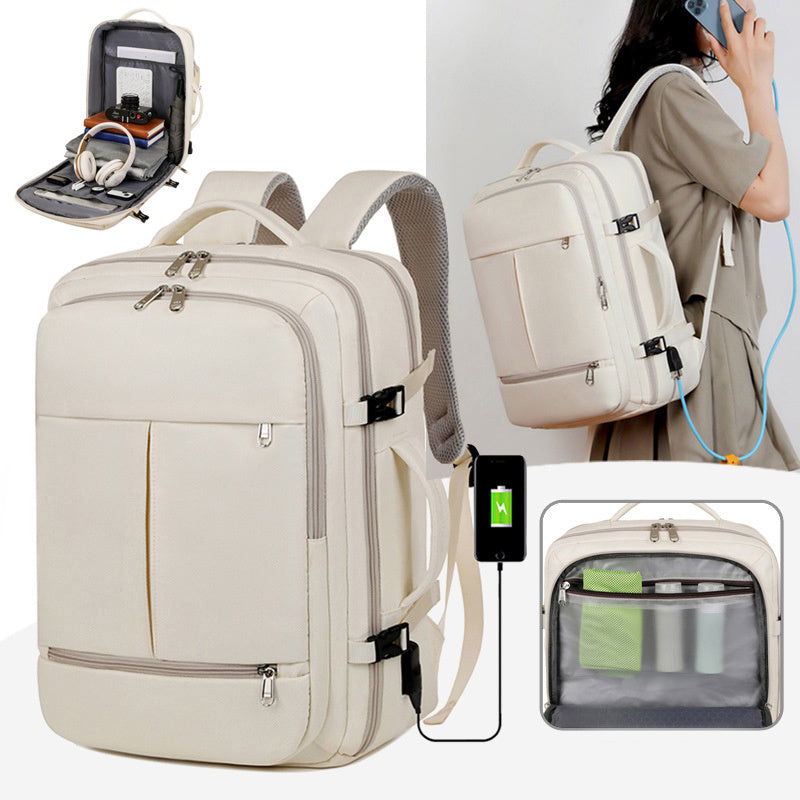 Large Capacity Backpack For Women Men Multiple Pockets And Zippers Versatile Computer Bags Business Travel Backpack - CHRISTDEST GLOBAL SERVICE