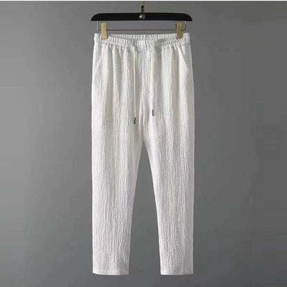 Leisure Suit Summer Loose Short Sleeve Top And Drawstring Trousers Fashion Mens Clothing - CHRISTDEST GLOBAL SERVICE