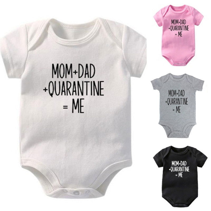 Letter Newborn Round Neck Short-sleeved Romper Baby Romper Pajamas - CHRISTDEST GLOBAL SERVICE