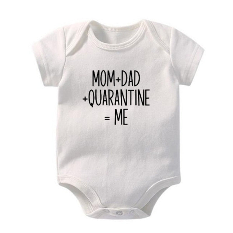 Letter Newborn Round Neck Short-sleeved Romper Baby Romper Pajamas - CHRISTDEST GLOBAL SERVICE