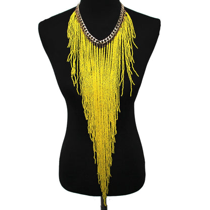 Long rice bead tassel necklace - CHRISTDEST GLOBAL SERVICE