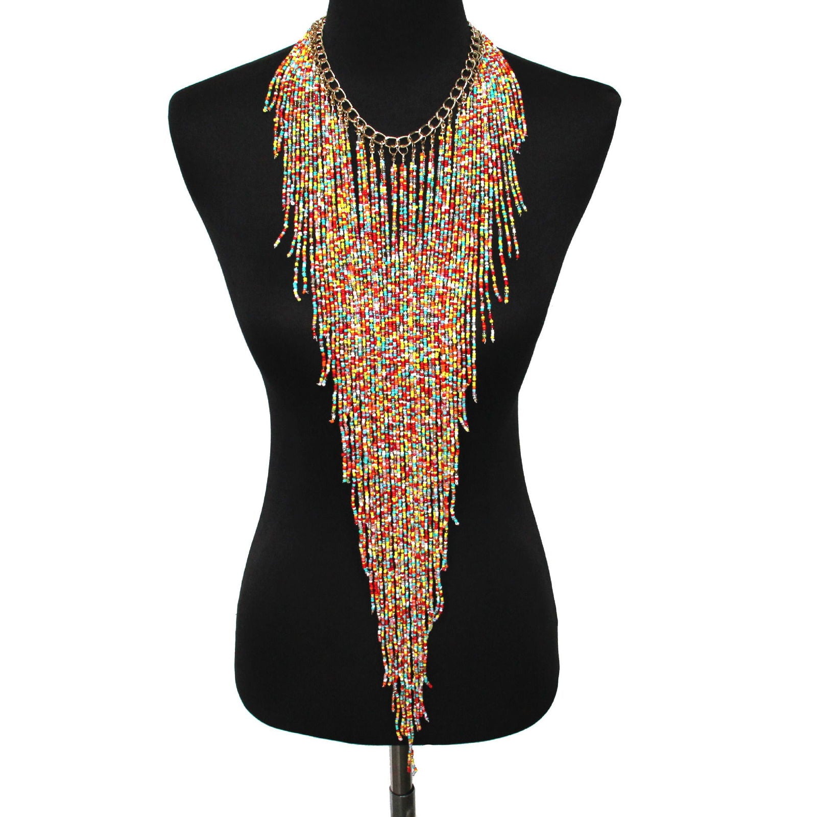 Long rice bead tassel necklace - CHRISTDEST GLOBAL SERVICE