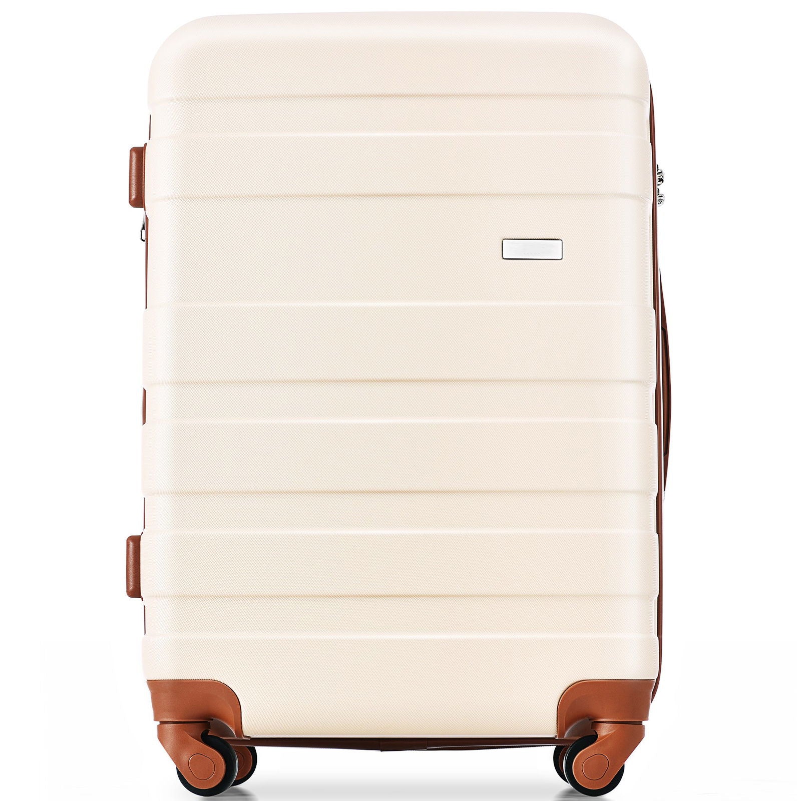 Luggage Sets 4 Piece  ivory and brown - CHRISTDEST GLOBAL SERVICE