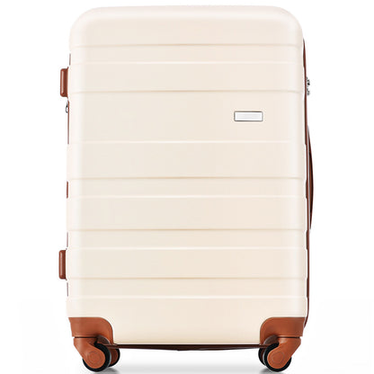 Luggage Sets 4 Piece  ivory and brown - CHRISTDEST GLOBAL SERVICE