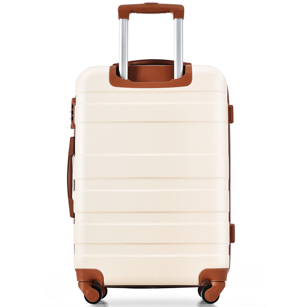 Luggage Sets 4 Piece  ivory and brown - CHRISTDEST GLOBAL SERVICE