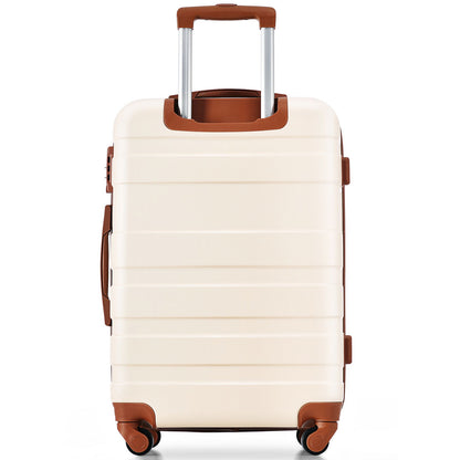 Luggage Sets 4 Piece  ivory and brown - CHRISTDEST GLOBAL SERVICE