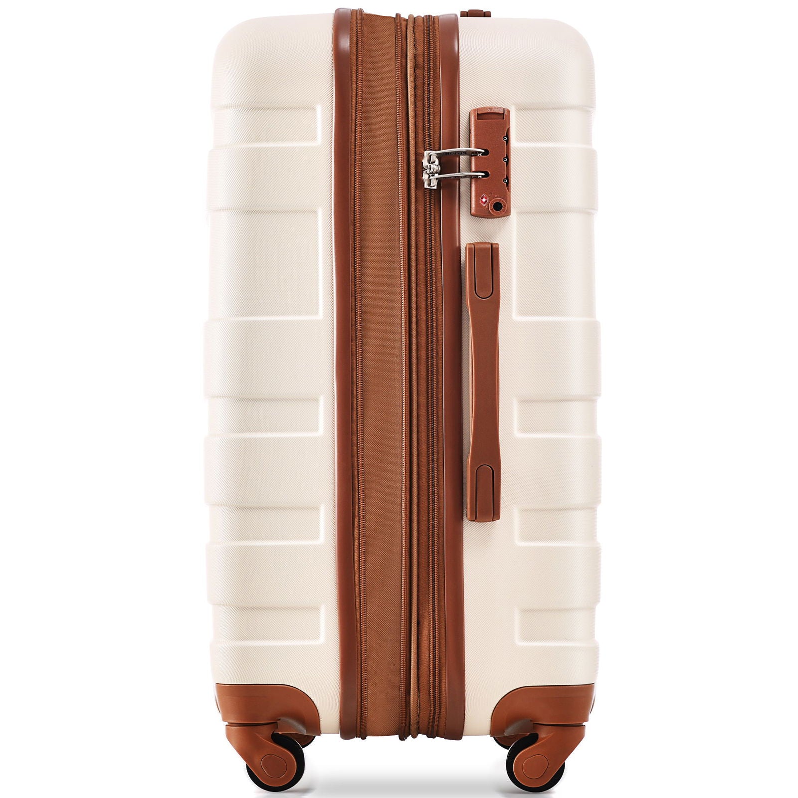 Luggage Sets 4 Piece  ivory and brown - CHRISTDEST GLOBAL SERVICE