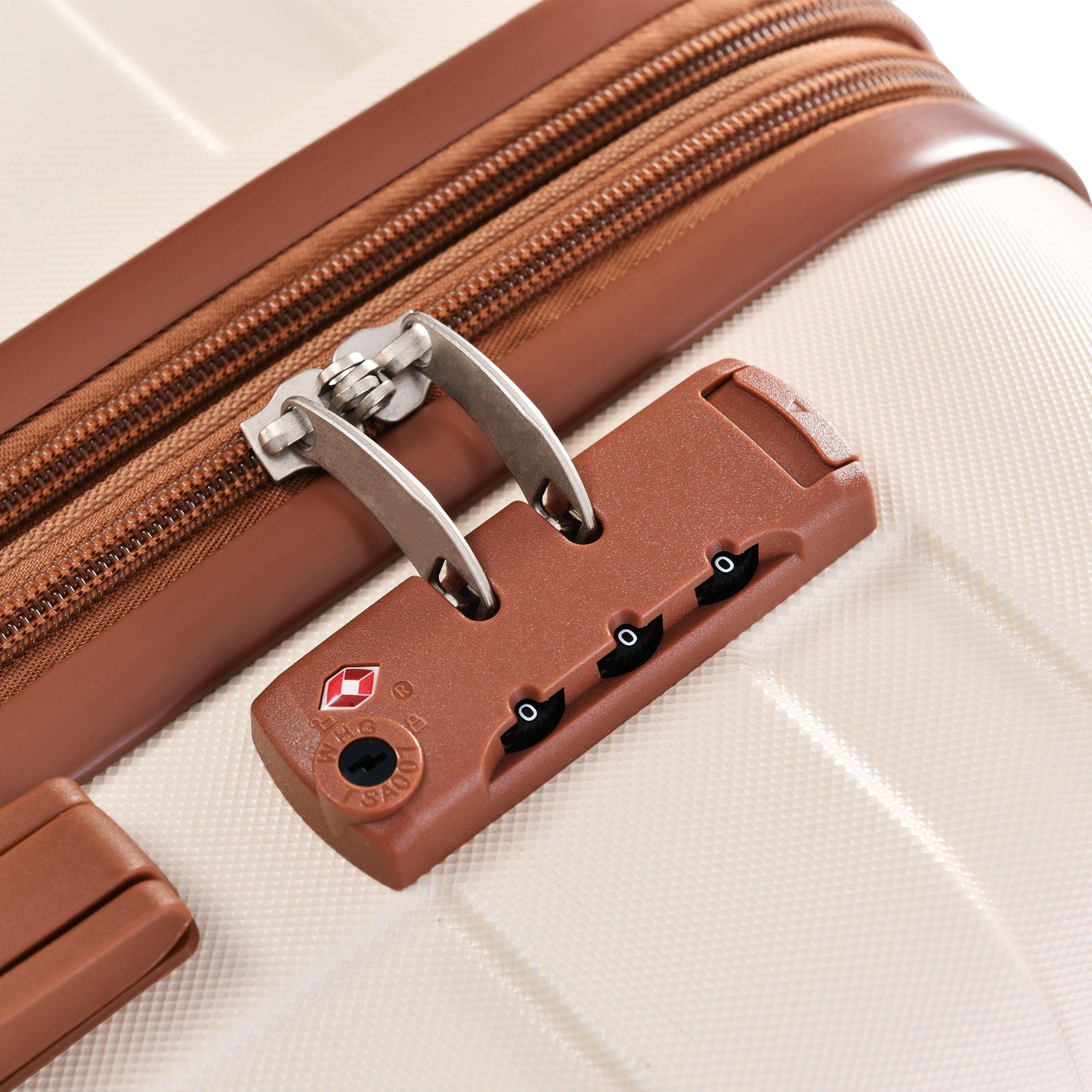 Luggage Sets 4 Piece  ivory and brown - CHRISTDEST GLOBAL SERVICE