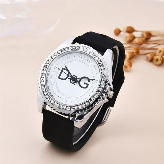 Luxury Brand DQG Women's Watch Leather Strap Rhinestone Inlay Dial Fashion Sport Quartz Watch for Women Gift Clock 2023 - CHRISTDEST GLOBAL SERVICE