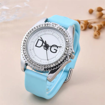 Luxury Brand DQG Women's Watch Leather Strap Rhinestone Inlay Dial Fashion Sport Quartz Watch for Women Gift Clock 2023 - CHRISTDEST GLOBAL SERVICE