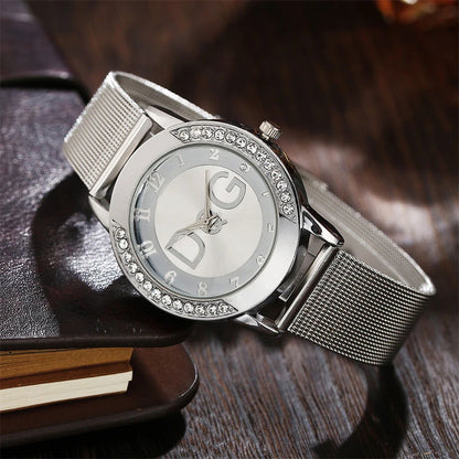 Luxury Brand Women's watches With Diamonds Simple Digital Design Ladies' Quartz Watch Casual Gold Mesh Belt Women Clock Strap - CHRISTDEST GLOBAL SERVICE
