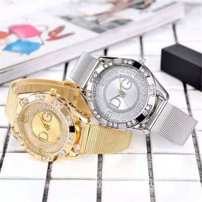 Luxury Brand Women's watches With Diamonds Simple Digital Design Ladies' Quartz Watch Casual Gold Mesh Belt Women Clock Strap - CHRISTDEST GLOBAL SERVICE