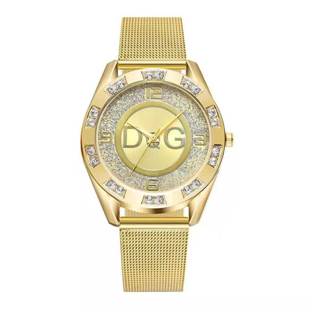 Luxury Brand Women's watches With Diamonds Simple Digital Design Ladies' Quartz Watch Casual Gold Mesh Belt Women Clock Strap - CHRISTDEST GLOBAL SERVICE